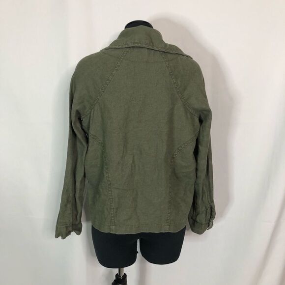 American Eagle Green Utility Moto Linen Jacket - Women’s XXS - Picture 3 of 5